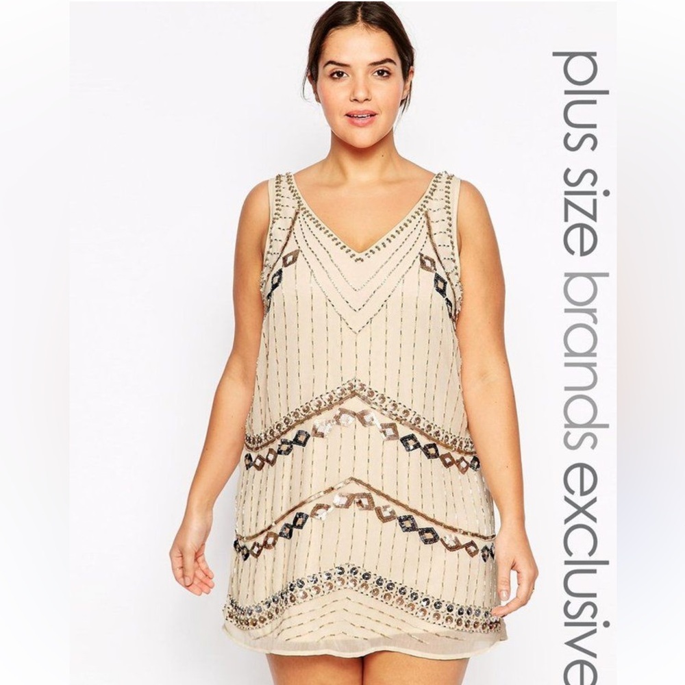 NEW Truly You Beaded Shift Dress Size 24